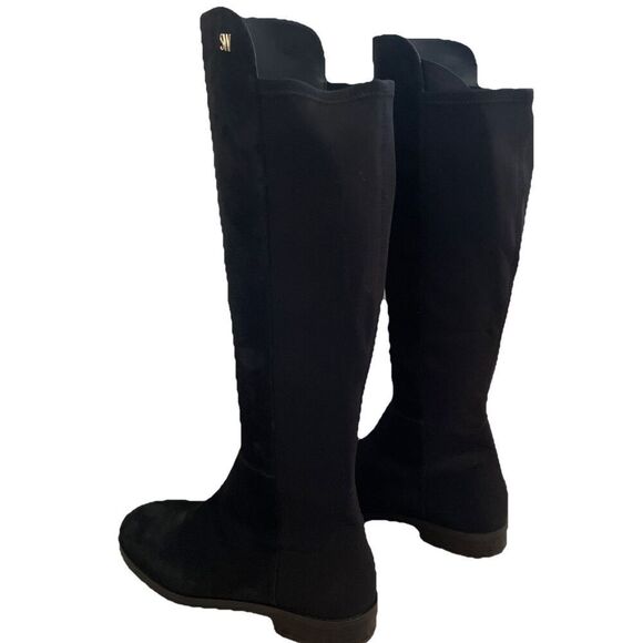 New Stuart Weitzman 5050 Black Suede Iconic Over The Knee Stretch Boots NEW Size - Picture 7 of 8